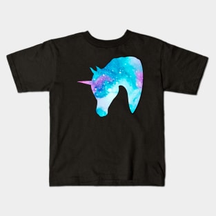 Galaxy Unicorn Head Kids T-Shirt